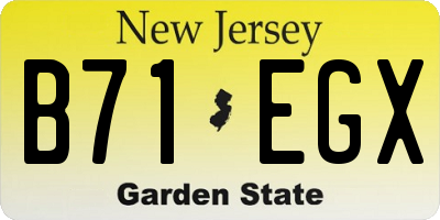 NJ license plate B71EGX