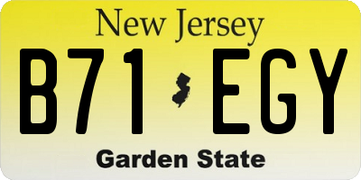 NJ license plate B71EGY