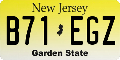 NJ license plate B71EGZ