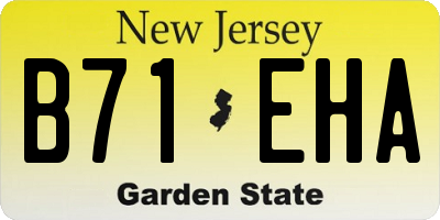 NJ license plate B71EHA