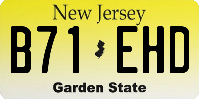 NJ license plate B71EHD