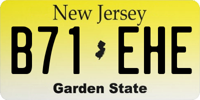 NJ license plate B71EHE