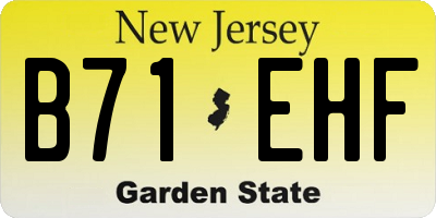 NJ license plate B71EHF