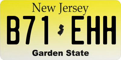 NJ license plate B71EHH