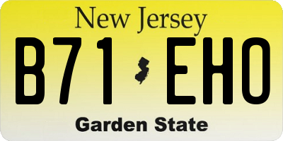 NJ license plate B71EHO
