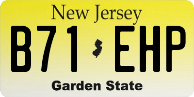NJ license plate B71EHP