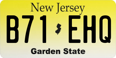 NJ license plate B71EHQ