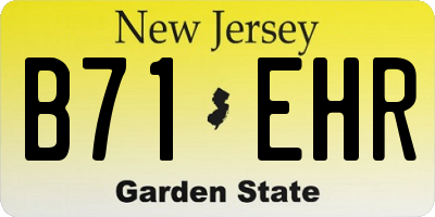 NJ license plate B71EHR