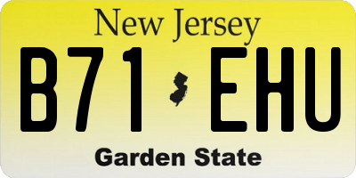 NJ license plate B71EHU