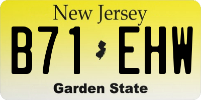 NJ license plate B71EHW
