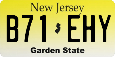 NJ license plate B71EHY