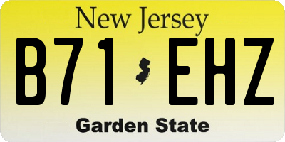 NJ license plate B71EHZ