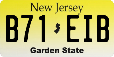 NJ license plate B71EIB