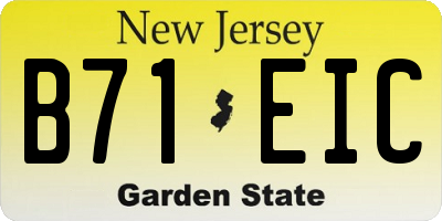 NJ license plate B71EIC