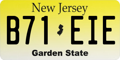 NJ license plate B71EIE