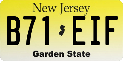 NJ license plate B71EIF
