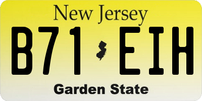NJ license plate B71EIH