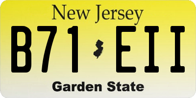 NJ license plate B71EII
