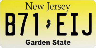 NJ license plate B71EIJ