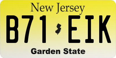 NJ license plate B71EIK