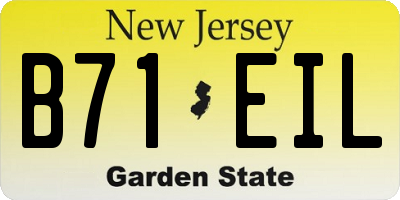 NJ license plate B71EIL