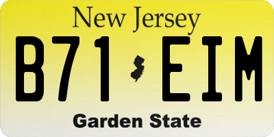 NJ license plate B71EIM