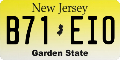 NJ license plate B71EIO