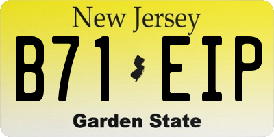 NJ license plate B71EIP