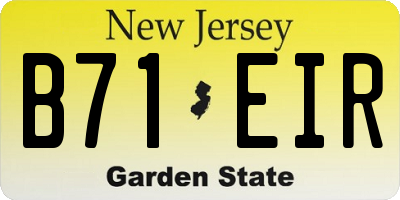 NJ license plate B71EIR