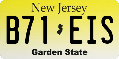 NJ license plate B71EIS
