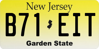 NJ license plate B71EIT