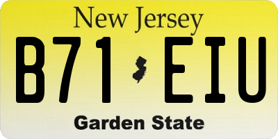 NJ license plate B71EIU