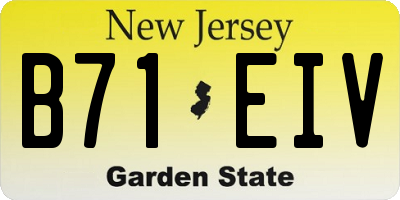 NJ license plate B71EIV