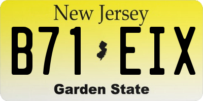 NJ license plate B71EIX