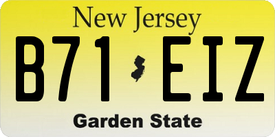 NJ license plate B71EIZ
