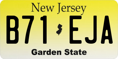 NJ license plate B71EJA