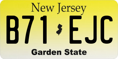 NJ license plate B71EJC