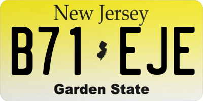 NJ license plate B71EJE
