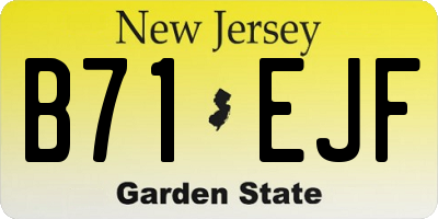 NJ license plate B71EJF
