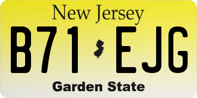 NJ license plate B71EJG
