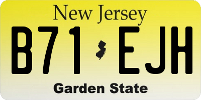 NJ license plate B71EJH