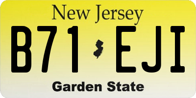 NJ license plate B71EJI