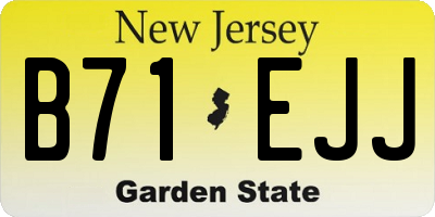NJ license plate B71EJJ