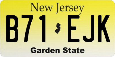 NJ license plate B71EJK