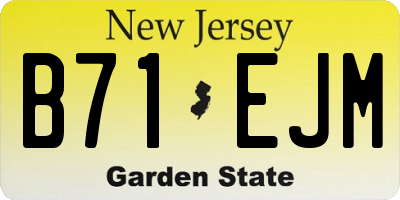 NJ license plate B71EJM