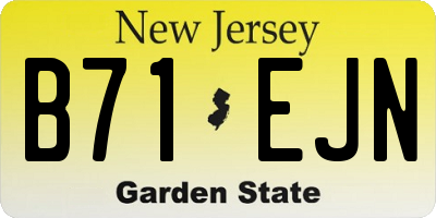 NJ license plate B71EJN