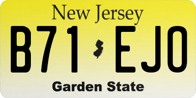 NJ license plate B71EJO