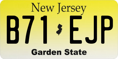 NJ license plate B71EJP
