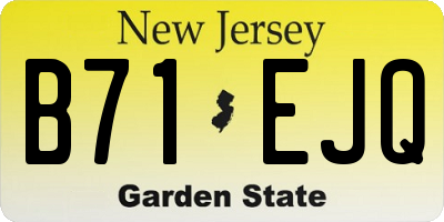 NJ license plate B71EJQ