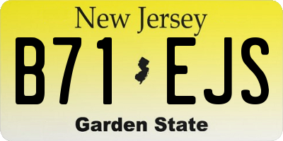 NJ license plate B71EJS